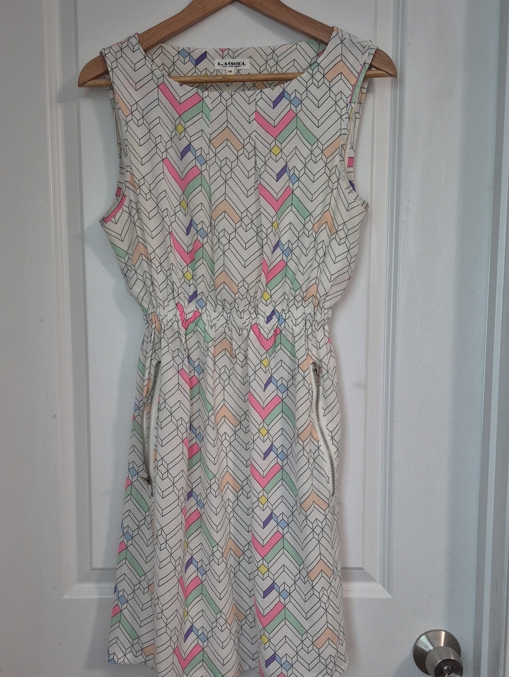 La Soul Sleeveless Chevron Dress in Pastel Multicolor